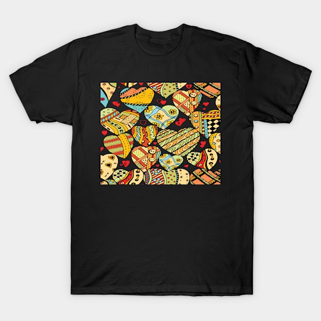 Colorful Hearts T-Shirt by rc1ark